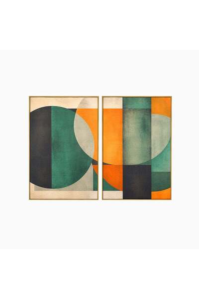 Luxcanva Set 2 Tablouri Canvas Forme Geometrice Abstracte 80x60 cm (2 x 40x60...
