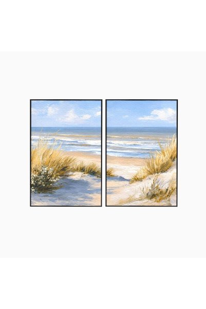 Luxcanva Set 2 Tablouri Canvas Peisaj Marin Tranquil 80x60 cm (2 x 40x60) cu ...