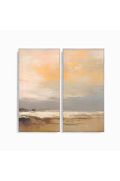 Luxcanva Set 2 Tablouri Canvas Sea Life 120x120 cm (2 x 60x120) cu Rama Argin...