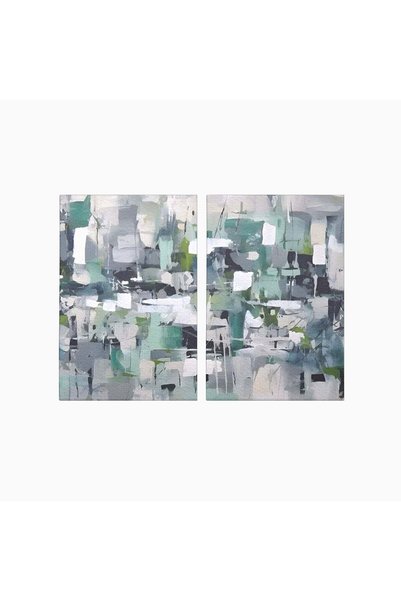 Luxcanva Set 2 Tablouri Canvas Colored Squares 200x150 cm (2 x 100x150) pe Sa...