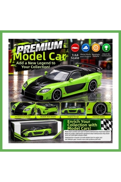 mini gt 1/64 مازدا RX-7 فيلسايد فورتشن 7 أخضر GEN01