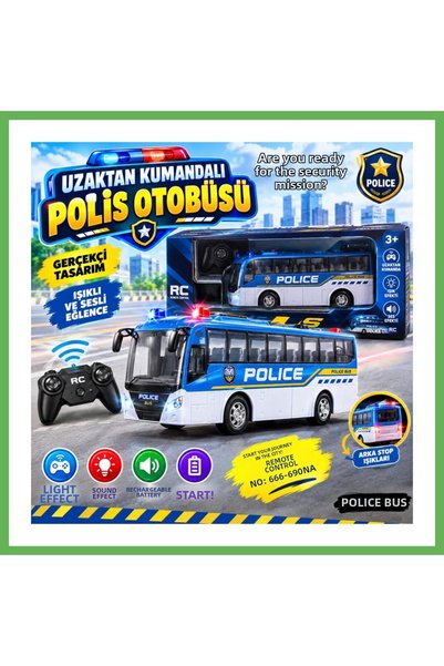 TheGencoo 666-690NA REMOTE-CONTROLLED TOY POLICE BUS GEN01