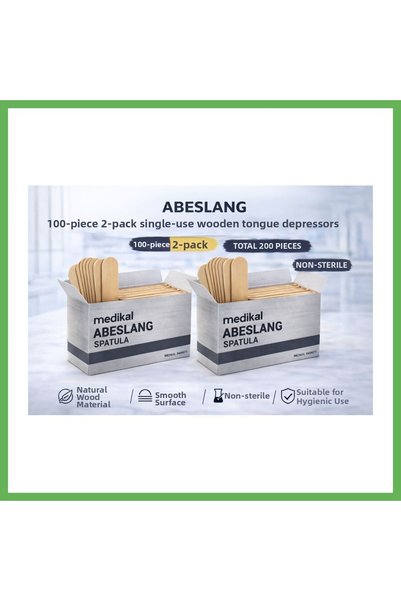 TheGencoo Abeslang, 2 Packs of 100 Disposable Wooden Tongue Depressors, Non-S...