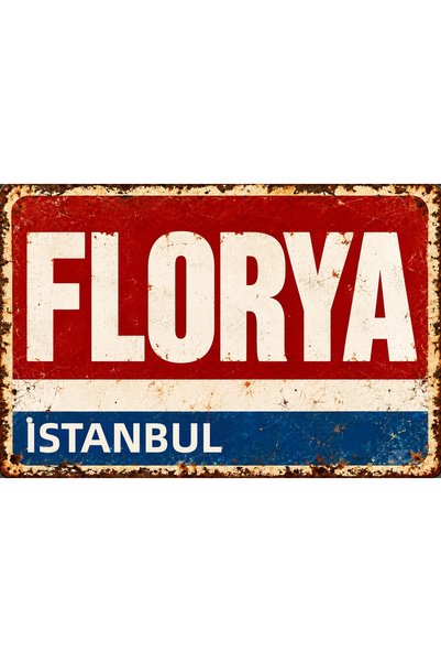 Lucena Florya Istanbul – Placă de perete metalică în stil retro-vintage, cu a...
