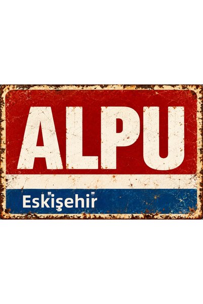 Lucena Alpu Eskişehir – Placă de perete retro din metal, placă decorativă vin...