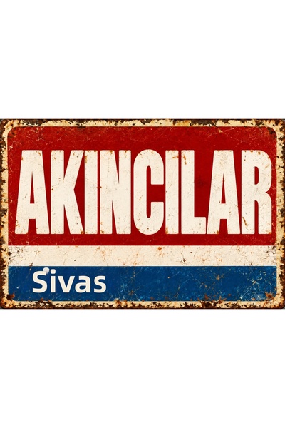Lucena Tablou de perete metalic retro-vintage „Akıncılar Sivas”, cu design în...