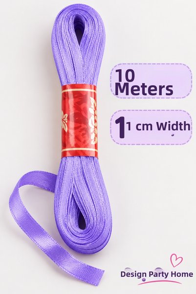 Dizayn Parti Evi 10 Meters 1 cm Ribbon for Gift Wrapping and Decorating—Pink,...
