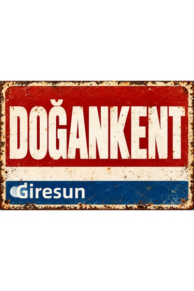 Lucena Tablou de perete metalic în stil retro-vintage „Doğankent Giresun”, cu...