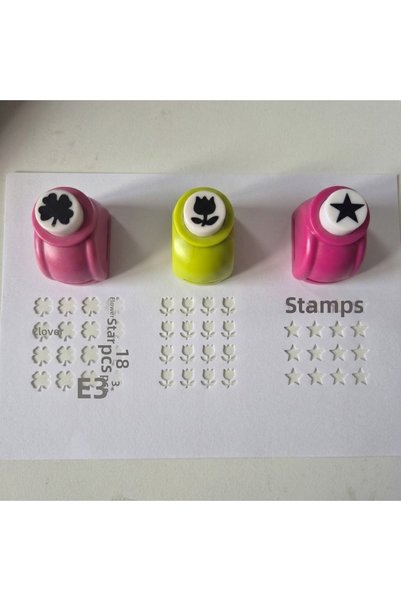 sfs elektrik 3-piece hole punch set in star, clover, and tulip shapes