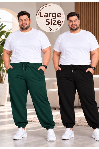 DAXİS Sportwear Company 2-PIECE VALUE PACK MEN'S ELASTICATED HEM PLUS-SIZE SW...