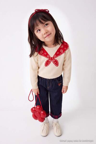 TRENDYOLKIDS Ecru Girls' Knitwear Sweater Tkdaw27Kz00049