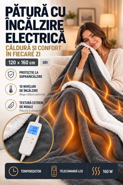 Regal Bliss Patura cu incalzire electrica ® cu protectie impotriva supraincal...