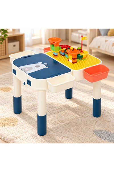PROCART Masă multifuncțională, două suprafețe, compatibilă cu Lego, activităț...