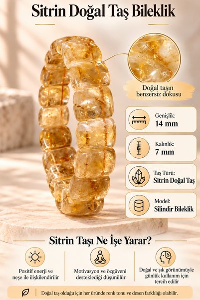 OSMANLI GÜMÜŞ Women's Men's Natural Stone Citrine Women's Men's Natural Stone...
