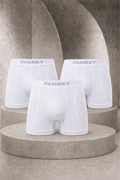 lacelove Men's Casual Comfort Daily 3-Piece White Boxer