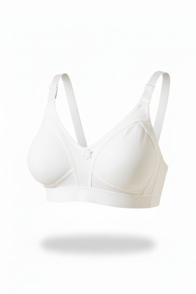 Ebru Wide Elastic Combed Cotton Wire-Free Bra