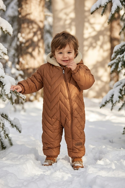 Babydonat Cozycloud İçi Peluş Kapüşonlu V-kapitone Bebek Komonot Tulum - Rüzg...