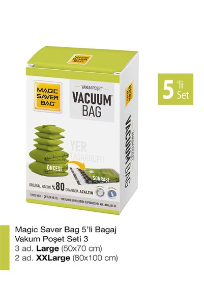 Magic Saver Bag Luggage Vacuum Bag Set of 5 3