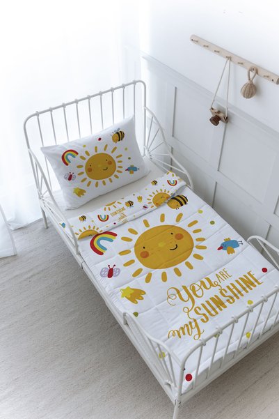 Tuğba Kuğu Organik Baskılı Bebek (100x150) Yorgan Seti - For Baby Serisi - Gü...