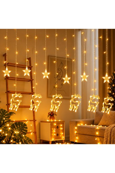 Coverzone Lumină LED de 3 metri 6 cerbi 6 stele Lanț de iluminat decorativ cu...