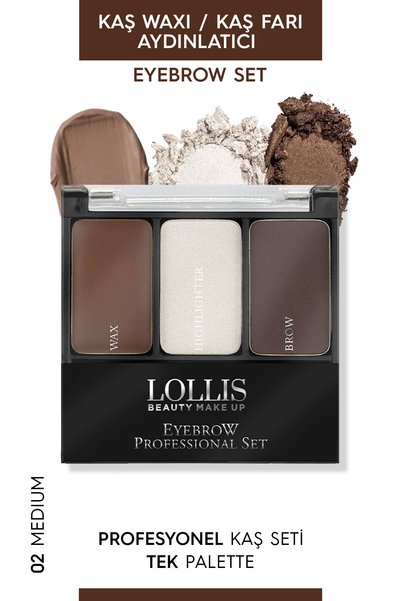 Lollis Eyebrow Set Kaş Şekillendirme Seti Kaş Waxı / Kaş Farı / Aydınlatıcı 0...