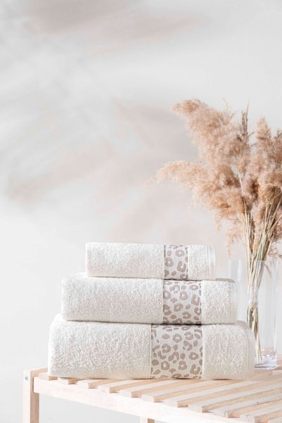 neşe home collection Neşe Home Gianna 3’lü Havlu Seti –1000gr, %100 Pamuklu, Yumuşak ve Emici