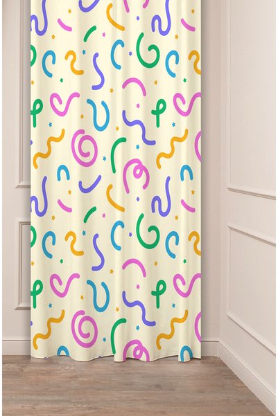 GREENDECOR ستارة خلفية عصرية أنيقة بتصميم بوهيمي مخطط على شكل أوراق زهور ومطب...
