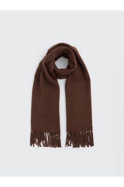 LC Waikiki Lcw Accessories Brown Knitwear Plain Women's Scarf with Nevavm Dif...