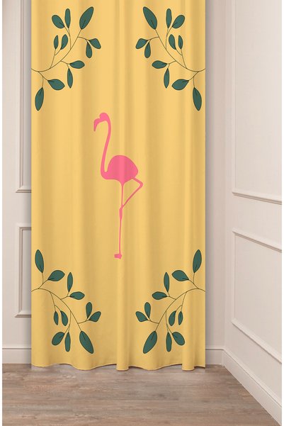GREENDECOR Ροζ φλαμίνγκο με μποέμικο σχέδιο ψηφιακό με τύπωμα ειδικό σχέδιο (...
