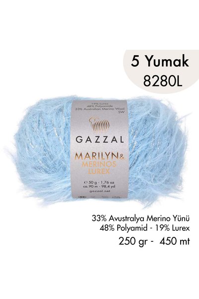 Gazzal Marilyn & Merinos Lurex 8280 L- 5 Balls 250 Gr