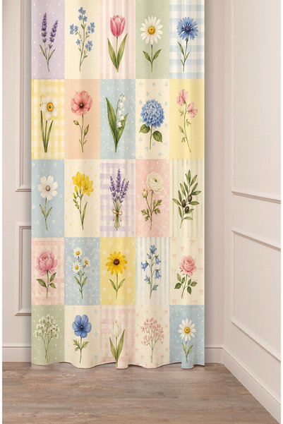 GREENDECOR Herbar botanic confortabil și colaj de flori în culori pastelate, ...