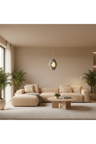 Flippy Modern Chandelier FOAMER Magno, 57 cm, Suspended, 1 X E27, Grey, Metal...