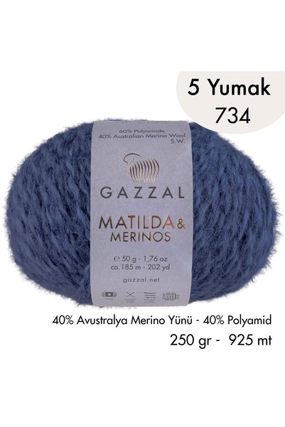 Gazzal Matilda 734- Pack of 5 - 250 Gr - New