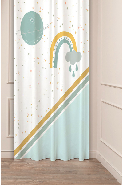 GREENDECOR Special Design Rainbow Star Cloud Patterned Digital Printed (Singl...