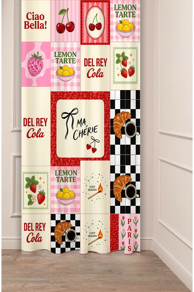 GREENDECOR Cortina de fundal imprimată cu colaj de perete tip moodboard estet...