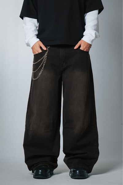 Crupt Studio Dustline Black Super Baggy Men's Jean Pants