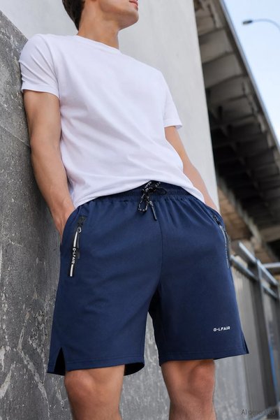 TOZLU Men's Elastic Waist Pocket Shorts