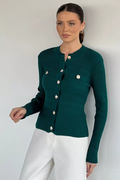 TOZLU Cardigan tricotat cu nasturi pentru femei (potrivit pentru mărimile S-M-L)