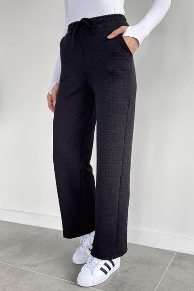 TOZLU Pantaloni de damă cu talie elastică și înaltă, cu model propriu