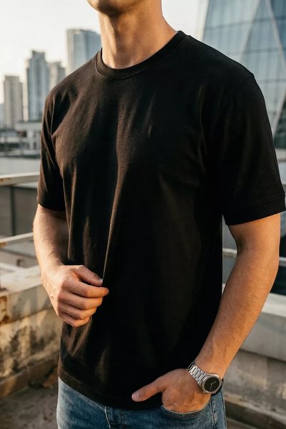 TOZLU Crew Neck Pique T-Shirt