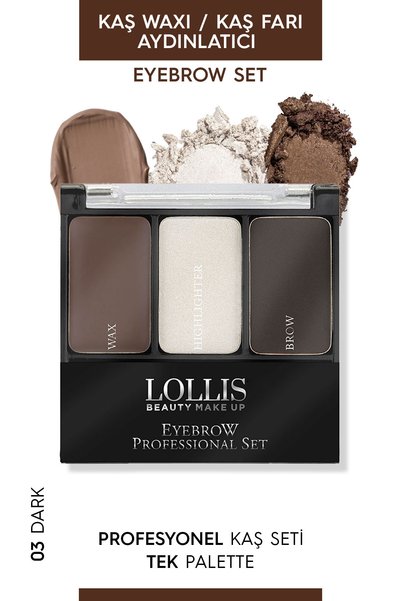 Lollis Eyebrow Professional Set 03 Dark / Profesoyonel Kaş Seti 03 Koyu