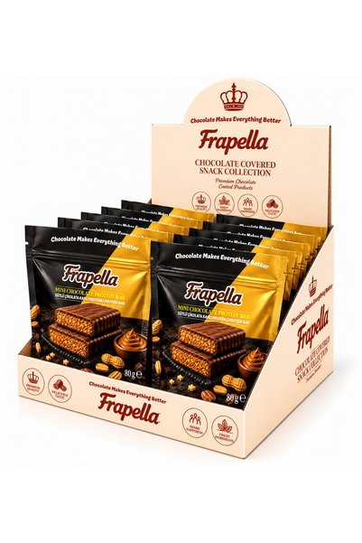 Frapella Sütlü Çikolata Kaplı Proteinli Yer Fıstıklı Bar 80 Gr. x 6 Adet