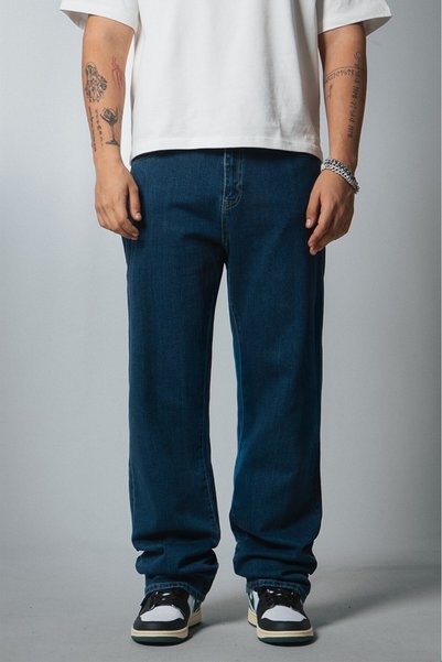 GRJ denim Pantaloni din denim Urban Indigo, croială largă, albaștri, pentru b...