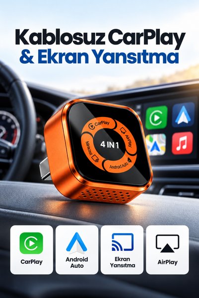 solvis 4'ü 1 Arada Ekran Yansıtmalı Kablosuz CarPlay & Android Auto Dönüştürü...
