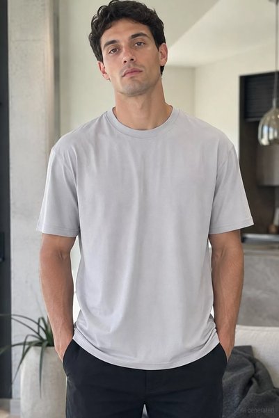 TOZLU Men's crew neck basic t-shirt