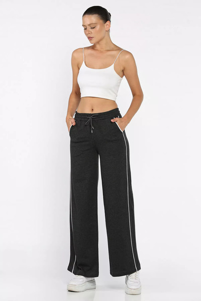 TOZLU Women's Wide Leg Sweatpants with Elastic Waist and Stripes