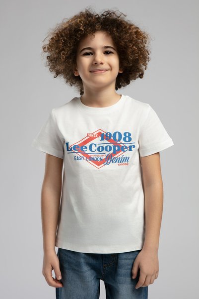 Lee Cooper Детска тениска Бангор, 100% памук, екрю