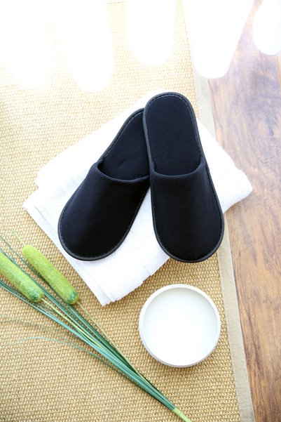 Chochili Black Towel Hotel Slippers 15Pcs