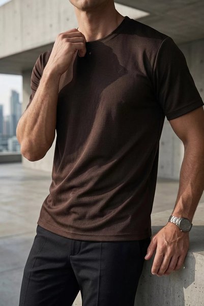 TOZLU Crew Neck Pique T-Shirt