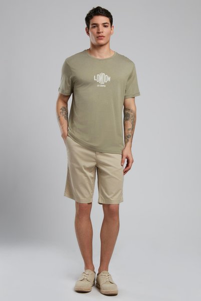 Lee Cooper Lone Chıno Erkek Dokuma Şort Bej